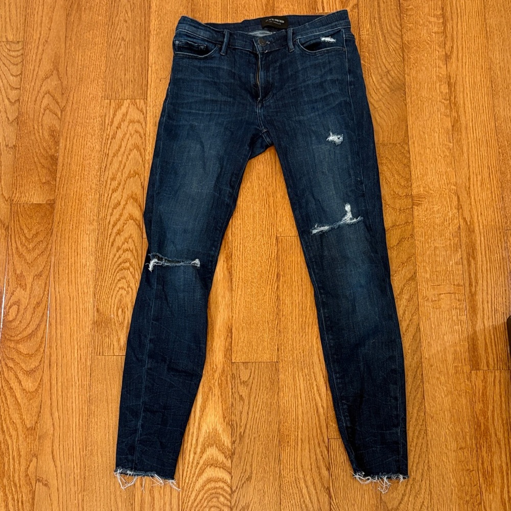 Black Orchid Dark Blue Distressed Jeans